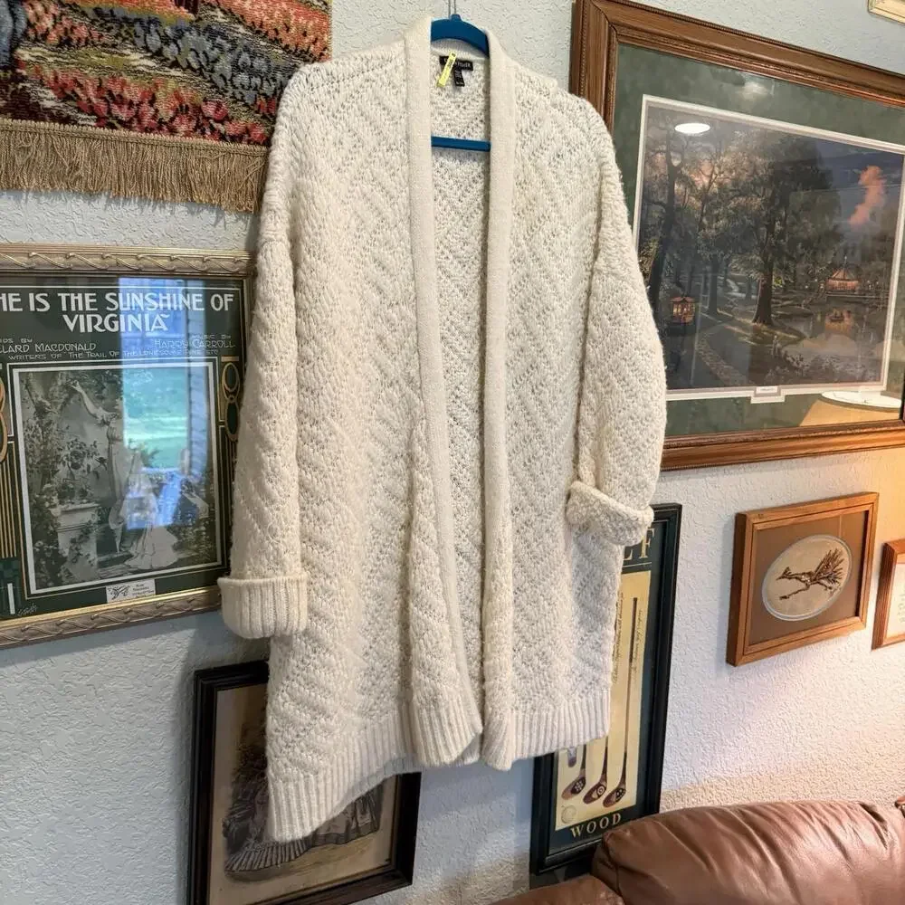 NWT Eileen Fisher Organic Cotton Fluff High Collar Cardigan Size XL‎ $208 NEW
